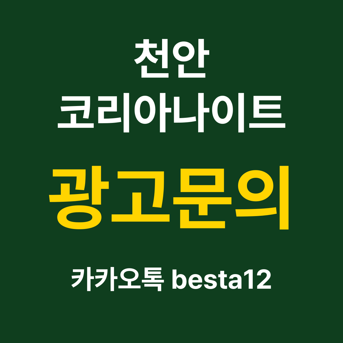 천안코리아나이트 소개 카드 — 광고문의 카카오톡 besta12