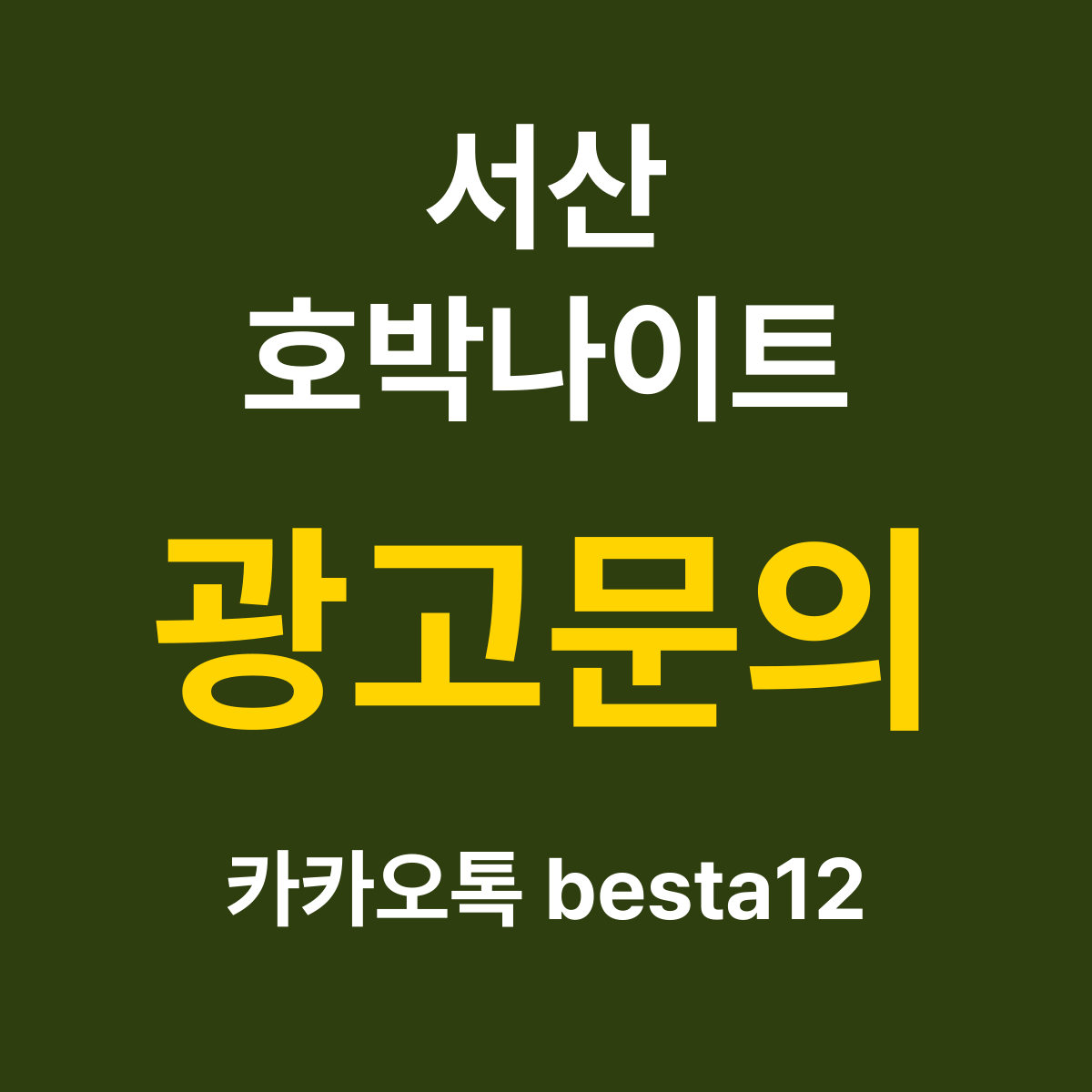 서산호박나이트 소개 카드 — 광고문의 카카오톡 besta12