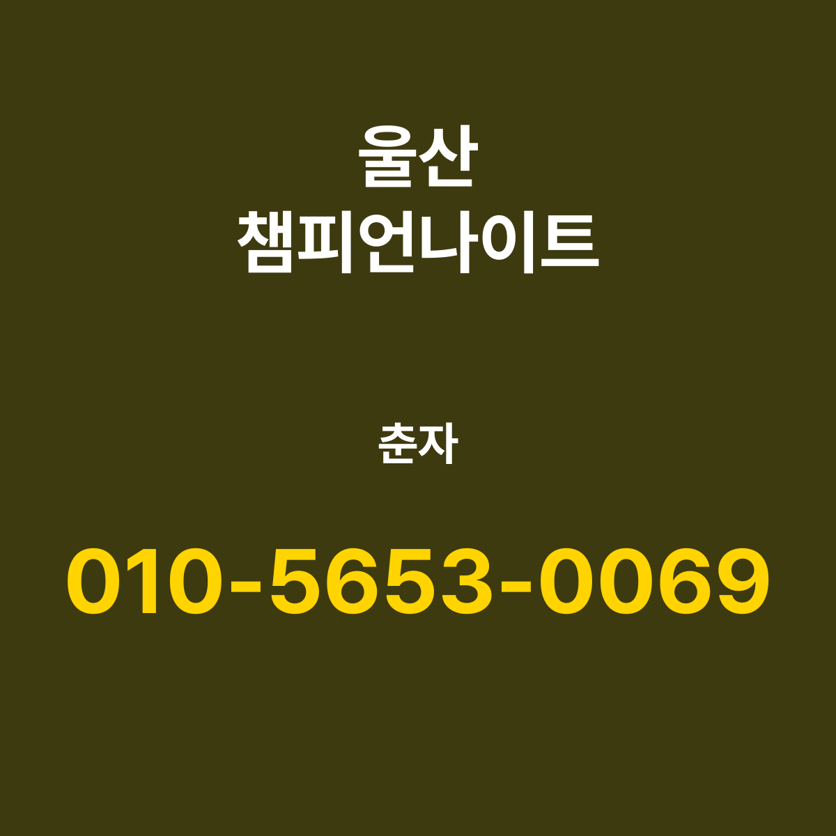 울산챔피언나이트 소개 카드 — 담당 춘자 010-5653-0069